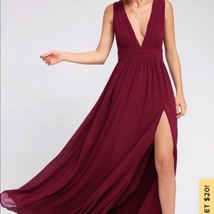 Lulu’s burgundy/wine colored bridesmaid dress